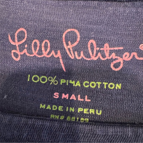 LILLY PULITZER Somerset Dress Size Small Navy Blue Ruffled Sleeves Women’s - Picture 3 of 9